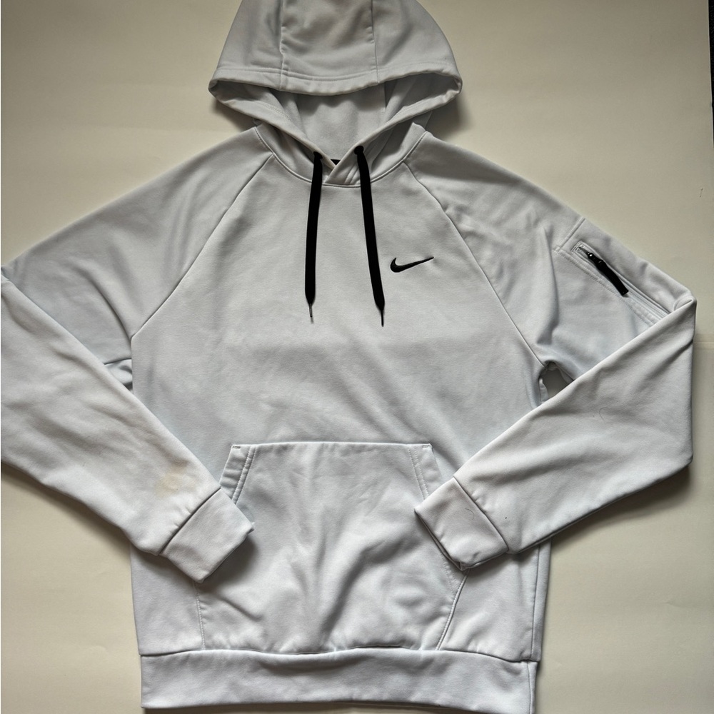 Unisex Nike Athletic White Active Therma
Fit Polyester Classic Hoodie Size Small
